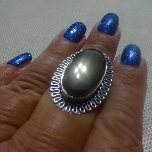 Beautiful "APACHE PYRITE" Handmade Sterling Ring Size 9.5 #72B - Picture 4 of 4
